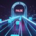 A glowing circular track of blue light endlessly loops back on itself, until it encounters a red barrier that breaks the circuit. The light fades to darkness—the loop has ended.