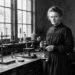 Marie Curie in her laboratory conducting radioactivity research, circa 1900s